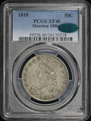 Obverse of this 1818 Capped Bust Half Dollar O-109a PCGS XF-40 CAC