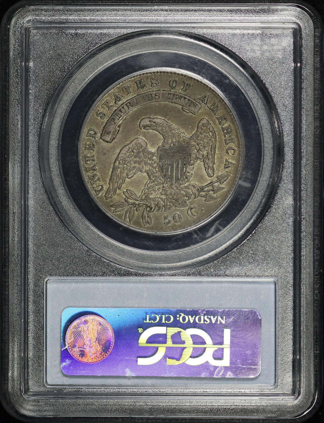 Reverse of this 1836/1336 Capped Bust Half Dollar Lettered Edge Overton 108a PCGS XF-45 CAC
