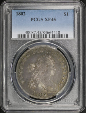 Obverse of this 1802 Draped Bust Dollar PCGS XF-45
