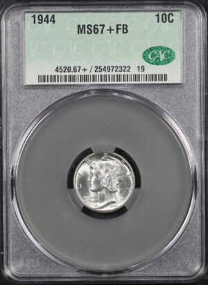 Obverse of this 1944 Mercury Dime CACG MS-67+