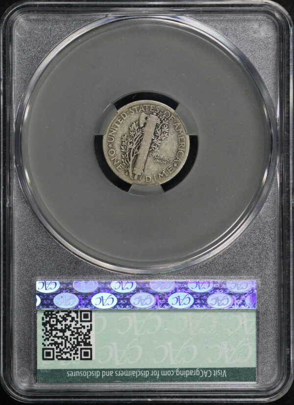 Reverse of this 1916-D Mercury Dime CACG VG-8
