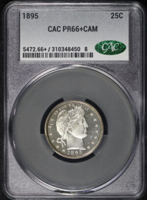 Obverse of this 1895 Barber Quarter CACG PR-66+ CAM