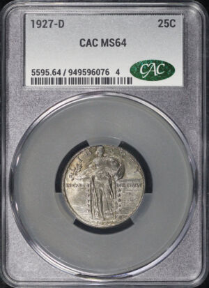 Obverse of this 1927-D Standing Liberty Quarter CACG MS-64