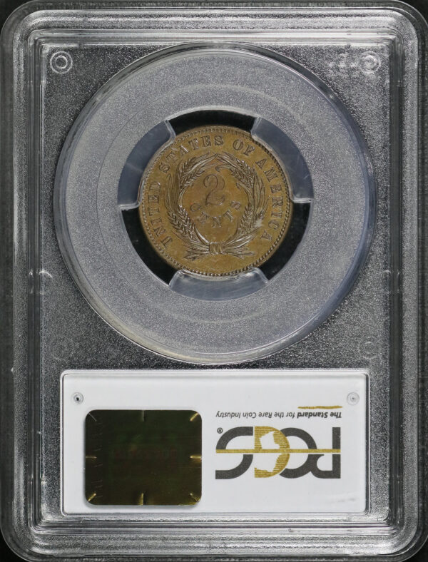 Reverse of this 1863 Patterns J-305 Two Cent Washington PCGS PR-62 BN