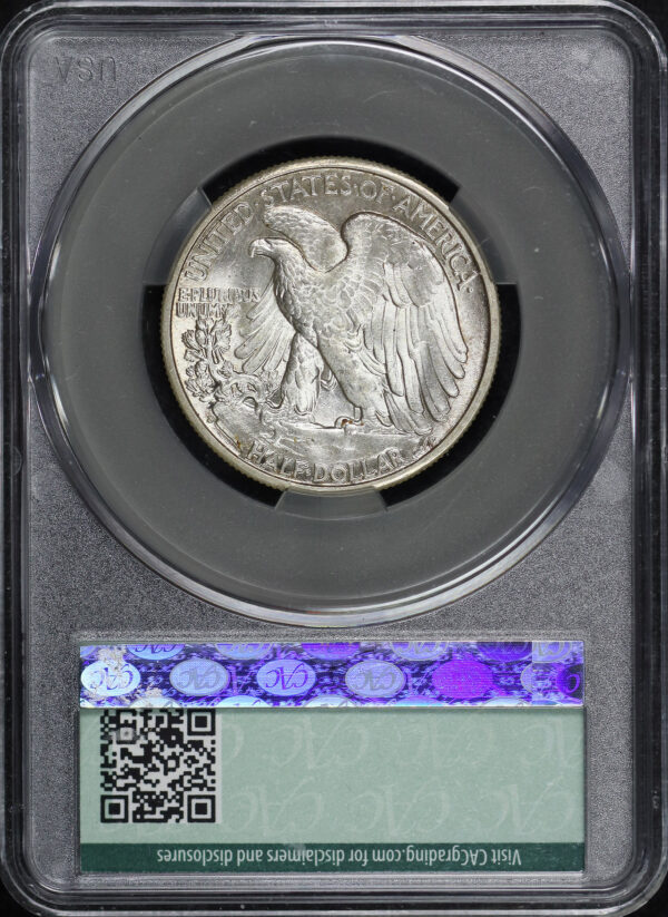 Reverse of this 1929-S Walking Liberty Half Dollar CACG MS-64