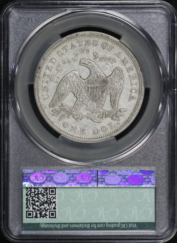 Reverse of this 1871 Liberty Seated Dollar CACG XF-40