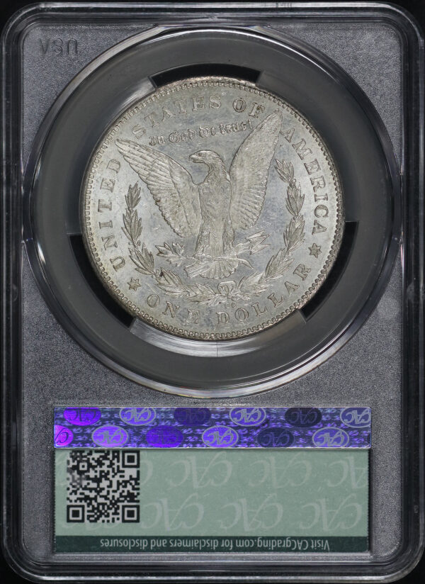 Reverse of this 1878-CC Morgan Dollar CACG AU-58