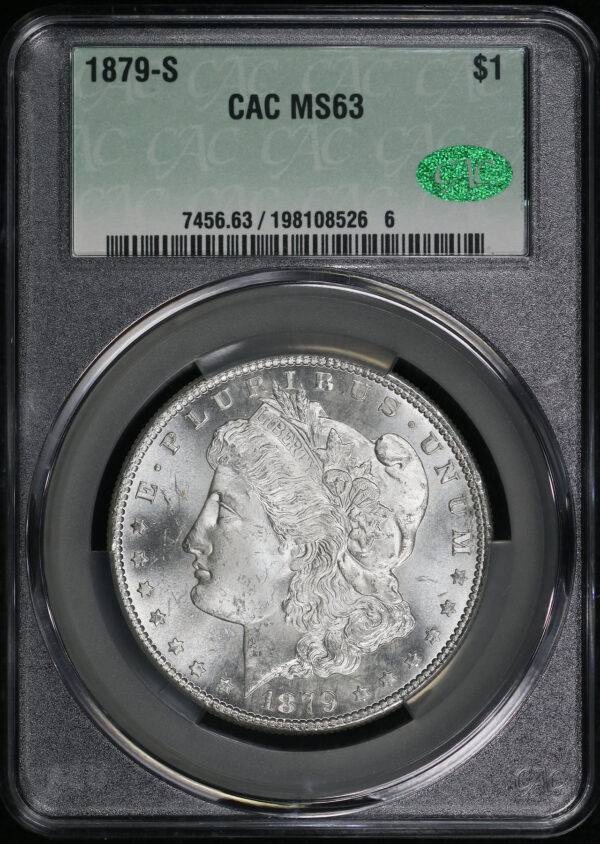 Obverse of this 1879-S Morgan Dollar CACG MS-63