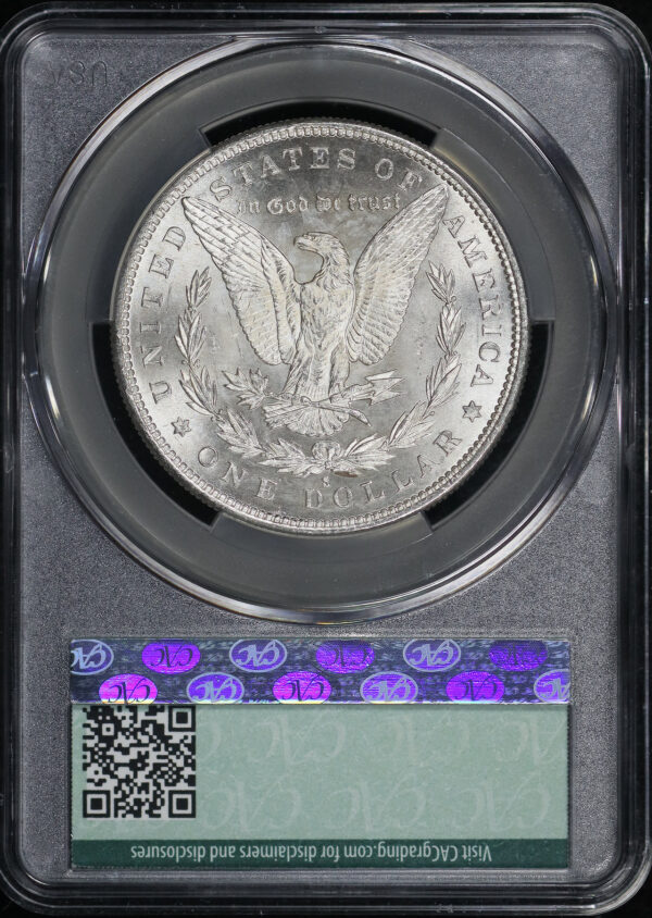 Reverse of this 1879-S Morgan Dollar CACG MS-64