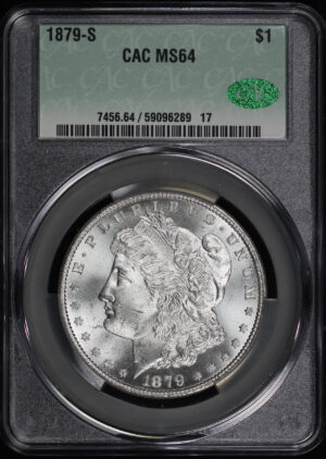 Obverse of this 1879-S Morgan Dollar CACG MS-64