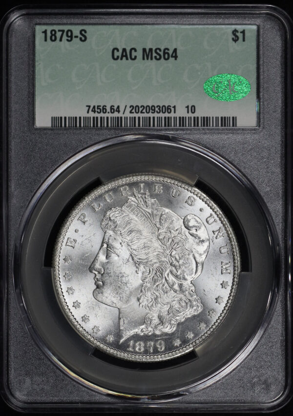 Obverse of this 1879-S Morgan Dollar CACG MS-64