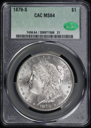 Obverse of this 1879-S Morgan Dollar CACG MS-64