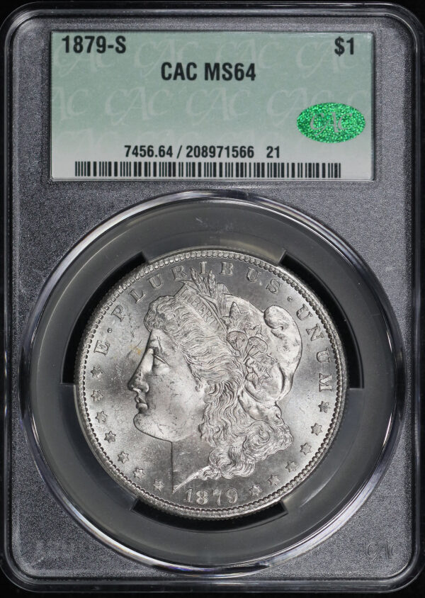 Obverse of this 1879-S Morgan Dollar CACG MS-64
