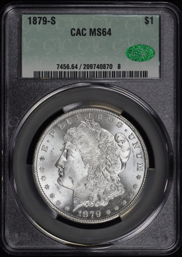 Obverse of this 1879-S Morgan Dollar CACG MS-64