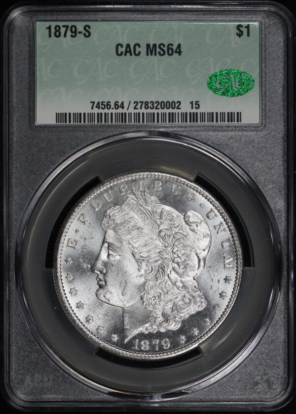 Obverse of this 1879-S Morgan Dollar CACG MS-64