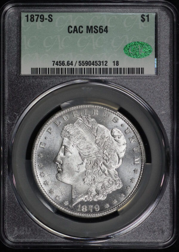 Obverse of this 1879-S Morgan Dollar CACG MS-64