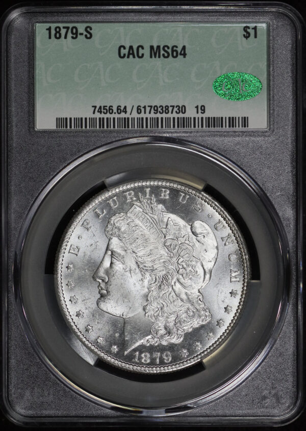 Obverse of this 1879-S Morgan Dollar CACG MS-64