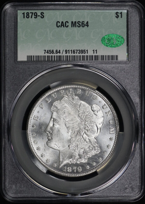 Obverse of this 1879-S Morgan Dollar CACG MS-64