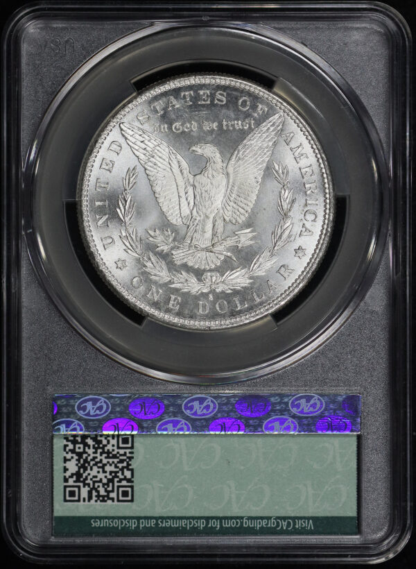 Reverse of this 1879-S Morgan Dollar CACG MS-64