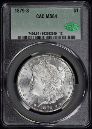 Obverse of this 1879-S Morgan Dollar CACG MS-64