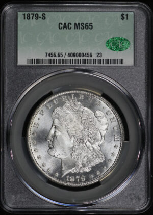 Obverse of this 1879-S Morgan Dollar CACG MS-65