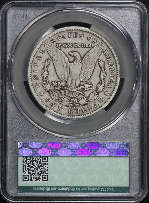 Reverse of this 1880-CC Morgan Dollar CACG VF-35