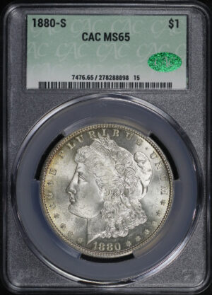 Obverse of this 1880-S Morgan Dollar CACG MS-65