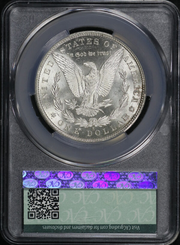 Reverse of this 1880-S Morgan Dollar CACG MS-65