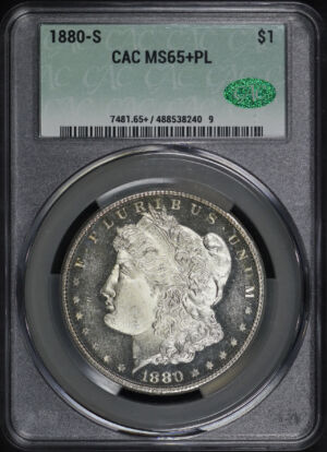 Obverse of this 1880-S Morgan Dollar CACG MS-65+