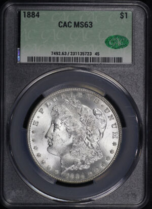 Obverse of this 1884 Morgan Dollar CACG MS-63