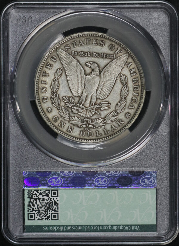 Reverse of this 1882-CC Morgan Dollar CACG XF-45