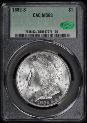 Obverse of this 1882-S Morgan Dollar CACG MS-63