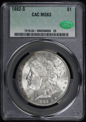Obverse of this 1882-S Morgan Dollar CACG MS-63