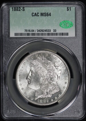 Obverse of this 1882-S Morgan Dollar CACG MS-64