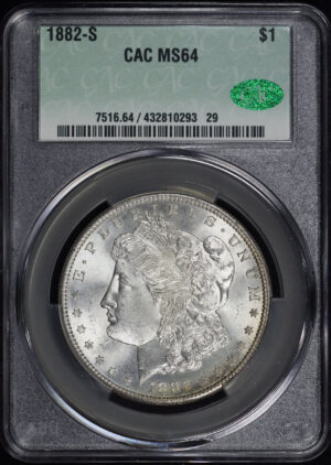 Obverse of this 1882-S Morgan Dollar CACG MS-64