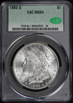 Obverse of this 1882-S Morgan Dollar CACG MS-64