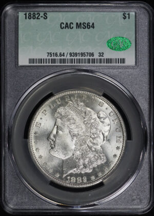 Obverse of this 1882-S Morgan Dollar CACG MS-64