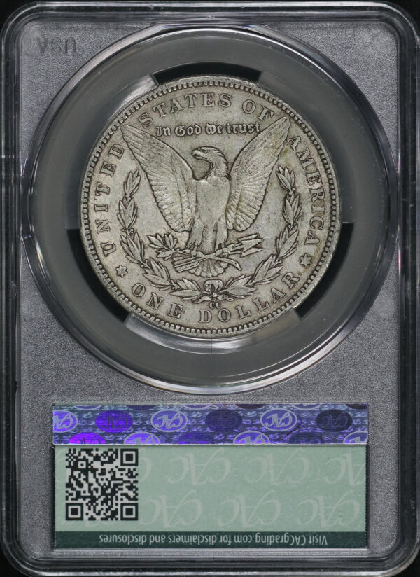 Reverse of this 1883-CC Morgan Dollar CACG XF-40