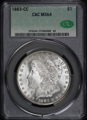 Obverse of this 1883-CC Morgan Dollar CACG MS-64
