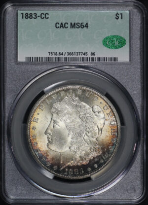 Obverse of this 1883-CC Morgan Dollar CACG MS-64
