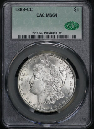 Obverse of this 1883-CC Morgan Dollar CACG MS-64