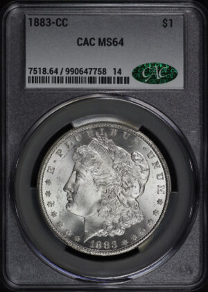 Obverse of this 1883-CC Morgan Dollar CACG MS-64
