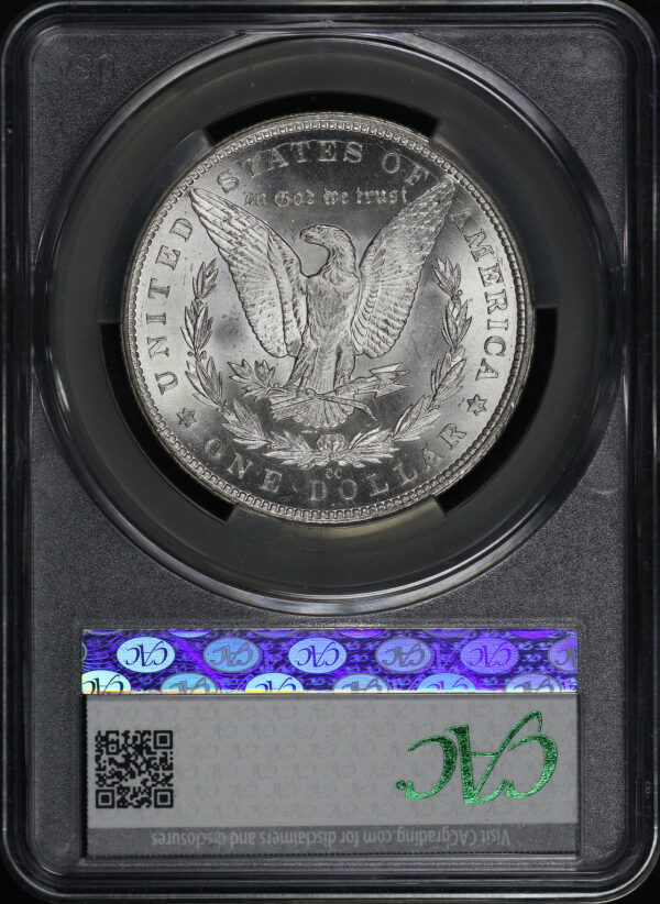 Reverse of this 1883-CC Morgan Dollar CACG MS-64