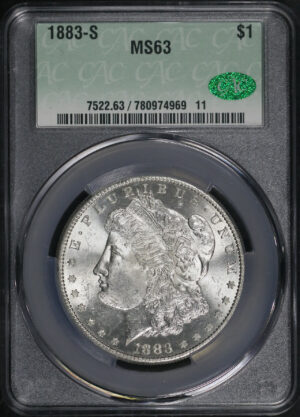 Obverse of this 1883-S Morgan Dollar CACG MS-63