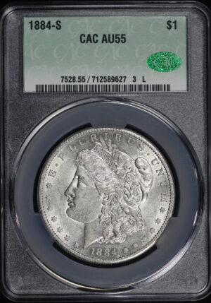 Obverse of this 1884-S Morgan Dollar CACG AU-55