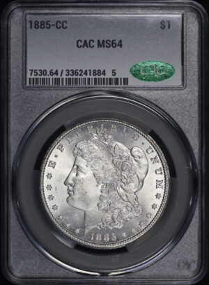 Obverse of this 1885-CC Morgan Dollar CACG MS-64