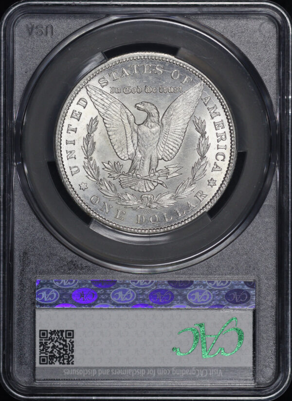 Reverse of this 1885-CC Morgan Dollar CACG MS-64