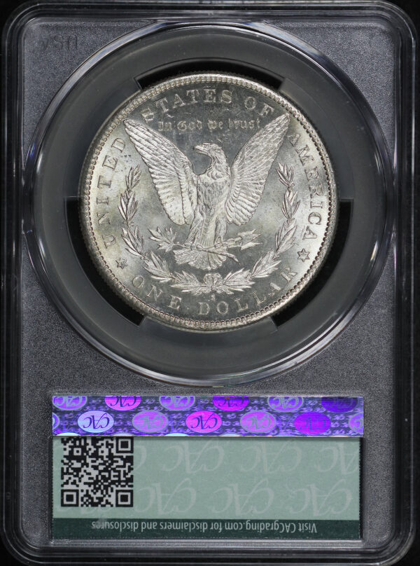 Reverse of this 1886-S Morgan Dollar CACG MS-62