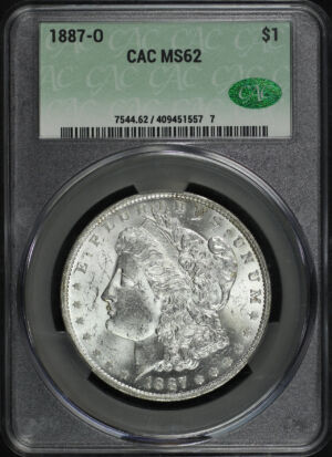 Obverse of this 1887-O Morgan Dollar CACG MS-62