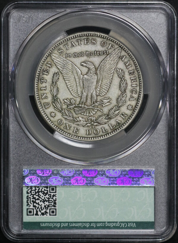 Reverse of this 1889-CC Morgan Dollar CACG XF-40